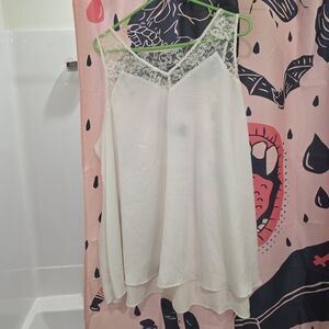 Torrid White Lace V-Neck Top